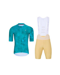 HOLOKOLO Cycling short sleeve jersey and shorts - RUSTLE - beige/turquoise